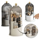 ORGANIZER NA KOSMETYKI POJEMNIK PUDEŁKO NA PĘDZLE ELEGANCKIE ETUI OBROTOWE