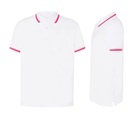 Мужская ПОЛО JHK PORA-210 CONTRAST бело-красная WH-RD размер S