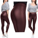 МОДЕЛИРУЮЩИЕ ЛЕГИНГИ, БОРДОВАЯ КОЖА С ВЫСОКОЙ ПОСАДКОЙ, МАТОВЫЕ, размеры 46/48