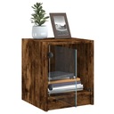 vidaXL Nočný stolík, sklenené dvierka, dymový dub, 35x37x42 cm Šírka nábytku 1 cm