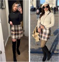 Opálená dámska vlnená kockovaná sukňa s vysokým pásom A Line Bodycon Pencil Fall, XL EAN (GTIN) 6931112688654