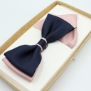 МУЖСКОЙ ТЕМНО-СИНИЙ РОЗОВЫЙ ГАЛСТУК-БАБОЧКА + ТРУБКА