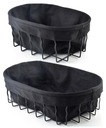 НАБОР ИЗ 2 ЧЕРНЫХ МЕТАЛЛИЧЕСКИХ КОРЗИН С МАТЕРИАЛОМ