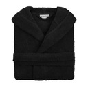 ХЛОПКОВЫЙ МУЖСКОЙ ХАЛАТ С КАПЮШОНОМ, ЧЕРНЫЙ, XS