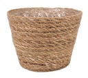 КРУГЛАЯ КОРЗИНКА С МОРСКОЙ ТРАВОЙ БОХО С ФОЛЬГОЙ 24x24x18 см