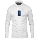 Мужская рубашка Polo Ralph Lauren M-XXL SLIM FIT белого цвета, размер XXL