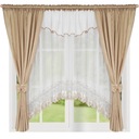КОМПЛЕКТ ШТОР С ВУАЛЬНОЙ ШТОРОЙ, УКРАШЕННОЙ ГИПЮРНОЙ МАРНИРОВКОЙ 400х160см