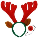 повязка на голову РОГА ОЛЕНЯ с носом RED RUDOLF CHRISTMAS