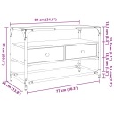 VIDAXL CASIER SOUS TV AVEC SZKLANYM BLATEM, PRZYDYMIONY DAB, 80X35X51 CMphoto 10