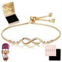 ЖЕНСКИЙ БРАСЛЕТ С ЗОЛОТЫМИ КРИСТАЛЛАМИ INFINITY Celebrity С ГРАВИРОВКОЙ 585