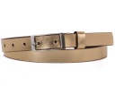 Ремень женский КОЖАНЫЙ 2см Золотой |обхват 70