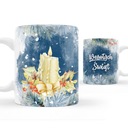 Kubek świąteczny. Kubek Wesołych Świąt ze Świecą