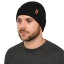 ЧЕРНАЯ МУЖСКАЯ ЗИМНЯЯ ШАПКА УНИВЕРСАЛЬНАЯ МЕРИНОСОВАЯ ШЕРСТЬ ПОЛЬСКОЕ КАЧЕСТВО ПРОДУКТА