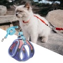 Cat Harness Postroj a vodítko pre mačky S Blue and Pink Veľkosť psa stredný pes