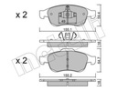 2318-0001 METELLI ZAPATAS FRENOS PARTE DELANTERA 