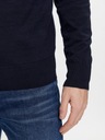 Pánsky sveter tommy hilfiger granát okrúhly výstrih malé logo bavlna Výstrih okrúhly