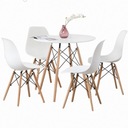 Стол 80 см + 4 стула Современный скандинавский стиль DSW.
