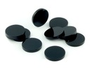 Жетоны круглые, оргстекло, черные, 15х3 мм (10)