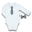 Elegantná vizitka pre chlapca KRST nohavice body mucha kravata 86 Stav balenia originálne