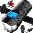 СВЕТОДИОДНАЯ ВЕЛОСИПЕДНАЯ ЛАМПА СЧЕТЧИК КМ СПИДОМЕТРА ЗВОНОК ПЕРЕДНИЙ + ЗАДНИЙ