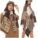 ТЕПЛЫЙ ШАРФ «гусиные лапки» меланжевый красный бежевый коричневый