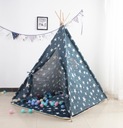 Aga4Kids Detské Teepee Hviezdy Tmavomodrá Hmotnosť (s balením) 4 kg