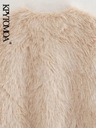 Płaszcz zimowy damska modna gruba ciepła sztuczna kamizelka futrzana Kaptur z kapturem