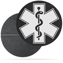 ЧЕРНАЯ СВЕТООТРАЖАЮЩАЯ НАШИВКА ESKULAP НА ЛИПУЧКЕ, 19,5 см