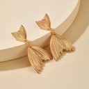 Золотые серьги «Хвост русалки» в стиле бохо «Цветы» 80 мм