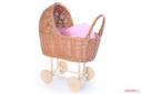 Плетеная кукольная коляска, ПОДУШКА, ОДЕЯЛО, МАТРАС