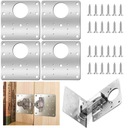 4 x КОМПЛЕКТ ДЛЯ РЕМОНТА ВЫРЫВАННЫХ ПЕТЛЕЙ РЕМОНТНАЯ ПЛАСТИНКА ДЛЯ МЕБЕЛИ