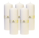 НАБОР СВЕЧЕЙ ИЗ 5 СВЕЧ 6,5Х20 СМ БЕЛЫЙ ЦИЛИНДР