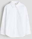 H&M ŚLICZNA Bawełniana koszula R.110 biała B Rękaw długi rękaw
