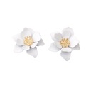 Серьги-гвоздики «Белый цветок» Flowers Flower 21мм