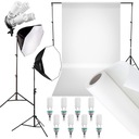 LAMPY do zdjęć TŁO żarówka softbox statyw ZESTAW