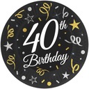 Тарелки бумажные 40 лет ДНЮ РОЖДЕНИЯ 18 см