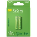 GP Recyko 650, 2ks AAA nabíjacie batérie Stav balenia originálne