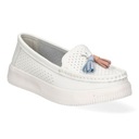 МОКАСИНЫ ЖЕНСКИЕ SERGIO LEONE SP015 БЕЛЫЕ ТУФЛИ, НАТУРАЛЬНАЯ КОЖА R 39