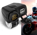 DISPOSITIVO DE CARGA MOTOCICLETA VOLTÍMETRO TERMO 2 PIEZAS USB 3W1 