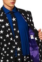 OPPOSUITS Pánsky oblek s kravatou, čierny s bielymi hviezdičkami, vzor 54 L/XL Druh jednoradový