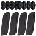 4x CZARNE OSŁONY NAKŁADKI NA PASY BEZPIECZEŃSTWA + SPINKI STOPERY DO PASÓW