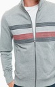 СЕРЫЙ СВИТШОТ TOMMY HILFIGER С МОЛНИЕЙ В КОРПОРАТИВНОЙ ПОЛОСКЕ M