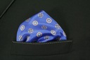 Нагрудный платок васильково-бордового цвета с геометрическим узором