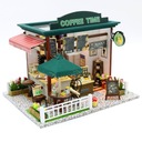 ZESTAW DIY Domek model KAWIARNIA Puzzle 3D LED