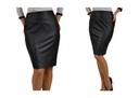 MODNA OŁÓWKOWA SPÓDNICA EKO SKÓRA CZARNA r.42