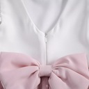 Sukienka biało różowa tiul kokarda perełki 122/128 Płeć dziewczynki