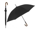Мужской зонт длинный черный с деревянной ручкой 114см стекловолокно