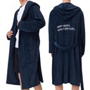 Мужской тонкий длинный халат с капюшоном, поясом и 2 карманами