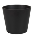Керамический цветочный горшок, черный матовый, 19 см