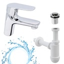 Bateria Umywalkowa Stojąca do Łazienki Korek Click Clack Chrom Sigm + Syfon